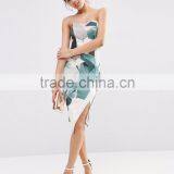 Women's Asymmetric Print Bandeau Knee Length Dress thumbnail-3