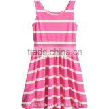 2016 Fashion Children Little Gilrs Cotton Jersey Stripe Print Dress HSD8073 thumbnail-3