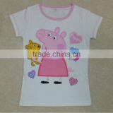 Children Cotton T-shirt , High Quality Combed Cotton Girls Short Sleeve Printed T-shirts thumbnail-1