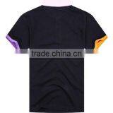 Fashionable Yellow Rib Sleeve Embroidered Reactive Dye Black Polo T-shirt thumbnail-2