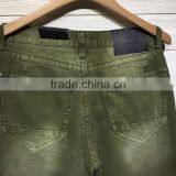 GZY New Fashion Green Men Ripped Jeans For South America Stock thumbnail-5