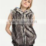 Custom Sleeveless Snow Jacket Lady Oversized Rabbit Fur Jacket for Ski thumbnail-5
