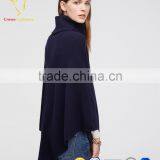 Turtleneck Cashmere Poncho 100% Cashmere Poncho Pullover Wrap thumbnail-3