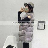 Super Quality New Style 2016 Spring Fall Women's Long Real Fox Fur Vest Blue Fox Fur Jacket Natural Fox Fur Waistcoat thumbnail-5