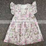 Wholesale Baby Clothes Cotton 3/4 Sleeve Ruffle Raglanbaby Icing Ruffle Top With Bunny Printed thumbnail-2