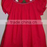 Christmas Girl's Fashion Embroidered Red Boutique Fashion Dress thumbnail-1