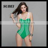 2016 New Siamese Swimsuit Thin Stripes Bikini thumbnail-3