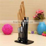 2017 New High Quality Bamboo Handle Ceramic Knife Blade Black Suit Exquisite Kitchen Knife With Holder thumbnail-6