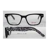 Discount Retro Acetate Optical Eyewear Frames , Leopard Print Glasses Frames Green / Blue