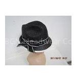Black Fashion Casual Women Paper Straw Hats With Ribbon Band For Normal Day, Party