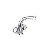 Zinc Round Handle Chromed Kitchen Sink Mixer Taps With Brass Cartridge for Tanks thumbnail-1