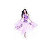 Embroidered Diamond Purple Belly Dance Performance Costumes with Double Layers Skirt