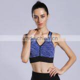 Women's Zip Front Wireless High Impact Active Yoga Sports Bras thumbnail-6