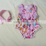 Beautiful Cute Printed Kids Little White Ball Tassels With Headband Cotton Funny Baby Romper thumbnail-2