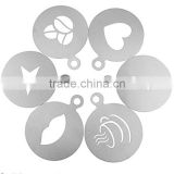 Hot selling 6 different model coffee stencil template for decoration