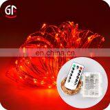 Waterproof 10M 33FT 100 Pcs Warm White LEDs Copper Wire 3AA Battery Operated Remote Control LED String Lights With Timer thumbnail-2