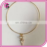 Fashion Jewelry 2017 Triangle stone Pendant Necklace, gold alloy Necklace for girls