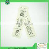 100% Cotton Fabric Material Wash Care Labels /Printed Care Label