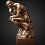 Thinking Man Bronze Statue Reproduces All of The Fine Details and Charm of The Original Thinker Sculpture by Auguste Rodin