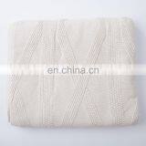 RAWHOUSE Hot Sale 100% Cotton Pure Design White Knit Blanket With Factory Price thumbnail-4