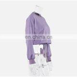 Custom Logo Plain Womens Ins Causal Crop 2 Pcs Jogger Sweat Pants Hoodies Sweatshirts Set thumbnail-4