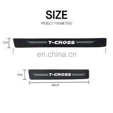 4pcs Car Accessories Door Sill Protector Stickers PU Leather Carbon Fiber for Volkswagen VW T-CROSS T CROSS Sticker Car Styling thumbnail-2