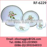 Zibo Manufacture Beautiful Round Wholesale Porcelain Dinnerware Custom Design