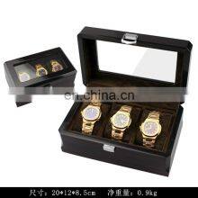 Wholesale Luxury Custom Wooden Display Case 3 Slots Watch Gift Box thumbnail-5
