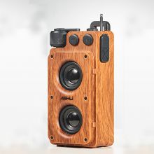 Retro Wood Portable Mini Bluetooth Speaker Wireless Loudspeaker Outdoor Speaker Sound System TF FM Radio Music Subwoofer