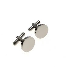 Stainless steel round cufflinks waterproof jewelry for men with customizable name logo