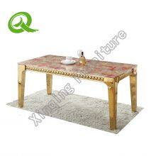Luxury Dining Table Designs Stainless Steel Frame Marble Top Wedding Table Dining Tables Banquet thumbnail-1