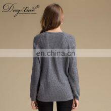 High Quality 100% Cashmere Women's Sweater Comfortable Knitted Casual Style With Crew Neck Solid Pattern for Winter thumbnail-6