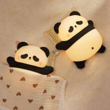 New Cute Cartoon Panda Night Light Usb Rechargeable Bedside Lamp Home Decor Silicone Animal Led Night Light For Child Gift thumbnail-2