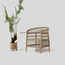 Outdoor All-weather Wicker Woven Handmade Dining Room Rattan Armchair Hotel Villa Garden thumbnail-2