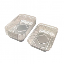 Longstar Disposable 750ml Rectangular Aluminum Foil Food Container With Lid Oven Safe Foil Tray for Baking Meal Prep Takeout Catering thumbnail-1