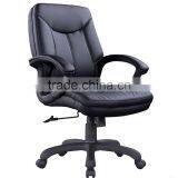 Professional Office Furniture Fixed Armrests Swivel Black Leather Chair (SZ-OC135) thumbnail-2