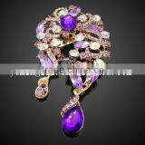 Wholesale High Quality Fashion Gold Color Rhinestones Butterfly Brooch for Made in China High Quality thumbnail-1