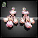 Costume Jewelry Pink Color Crystal Jewelry Set KHK723 thumbnail-4