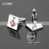 Wedding Date Souvenir Cufflinks Party Guests Gifts I LOVE YOU Red Heart Metal Wedding Cuff Links thumbnail-5