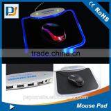Blue LED Light Mousepad Mouse Pad Mat + 4 Ports USB HUB for PC Laptop Computer thumbnail-2