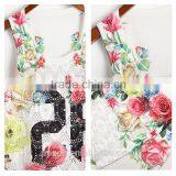 Latest Fashion White Printed Sleeveless Ladies Tops for Women thumbnail-4