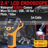DVR 9.8mm Endoscope Borescope Zoom Recordable Rotation 1m Cable Video 2.4" Inspection Camera thumbnail-2