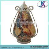Vintage Handmade Decorative Glass Mosaic Hanging Glass Lantern thumbnail-6
