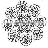 Compacted Wire Rope 8xK26WS+IWRC 38mm , Ungalvanized / Galvanized