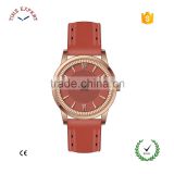 Stainless steel case back leather strap watch for lady watch