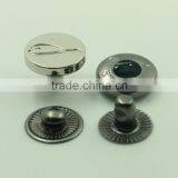 Custom Logo Zinc Alloy 15mm Flat Plating Technics Metal Press Snap Button for Bags Quality Choice thumbnail-3