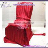 Damask Stripe Chair Covers With Side Pleats, Red Stripe Chair Covers for Dining Chairs thumbnail-1
