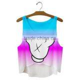 Loose V-neck Vest Crop Tank Top thumbnail-2