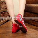 Women Casual Shoes Chinese Tradition Style Floral Embroidered Ladies Cotton Walking Flats Oxford Sole No Logos thumbnail-3