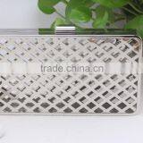 New Personalized Leather Clutch Bag Silver Frame thumbnail-2